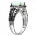 thumbnail image 2 of White Opal Black Diamond Halo Fashion Ring in Sterling Silver (1.76ct), 2 of 3