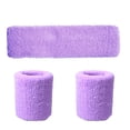 thumbnail image 1 of justharion Unisex Polyester Elastic Wristband Headband Set Solid Color Breathable Sports Basketball Sweatband, 1 of 6