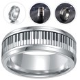thumbnail image 4 of MasteelfCA Piano Key Ring Stainless Steel Finger Ring Piano Key Jewelry Novelty Ring Decor, 4 of 8