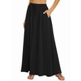 thumbnail image 3 of Women'S Flowy Maxi Skirt Summer Pleated High Waisted Casual Long Skirts with Pockets, 3 of 8