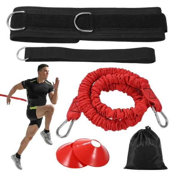Portable Resistance Training Bands Set, Speed Agility Training Kit, Includes Fixing Waist Belt, Resistance Band and Disc Cones, Suitable for Basic Training in Various Sports