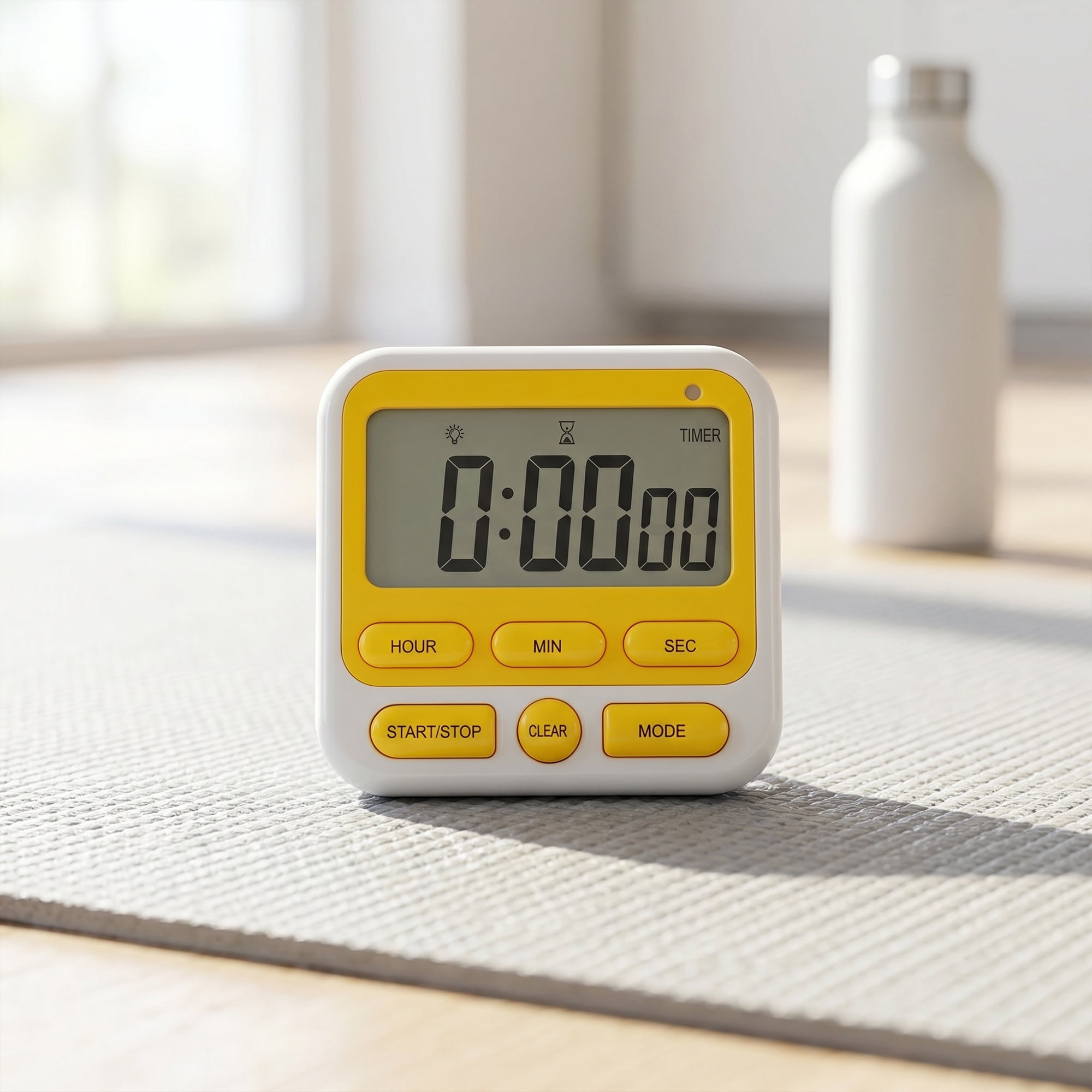 Unique Bargains Kitchen Timer Loud Alarm Clock Magnetic Backing Stand Cooking Timer Yellow