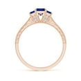 thumbnail image 2 of Angara Natural 0.4 Ct. Blue Sapphire with Blue Sapphire Vintage Inspired Ring in 14K Rose Gold for Women (Ring Size: 11.5), 2 of 10