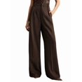 thumbnail image 2 of Women Wide Leg Pants High Waisted Business Casual Work Trousers Dressy Pants with Pockets Brown L, 2 of 9