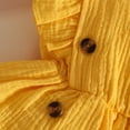 thumbnail image 4 of Baby Girls' Fly Sleeve Bodysuit Dress Yellow Romper Dress Headband Toddler Summer Clothes Set 12-18 Months, 4 of 6