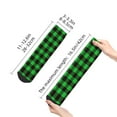 thumbnail image 2 of Goofa Buffalo Plaid Green Black Pattern Non Slip Socks with Grips for Elderly, Crew Socks Yoga Hospital Socks Cushioned Sole Gripper Socks for Men Women, 2 of 5