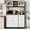 Black White, variant on EastVita Kitchen Pantry Cabinet with Storage Buffet Cabinet with Countertop for Microwave Stand Tall Sideboard Storage Hutch Cabinets with LED 3 Drawers and Adjustable Shelves for Dining Room Grey