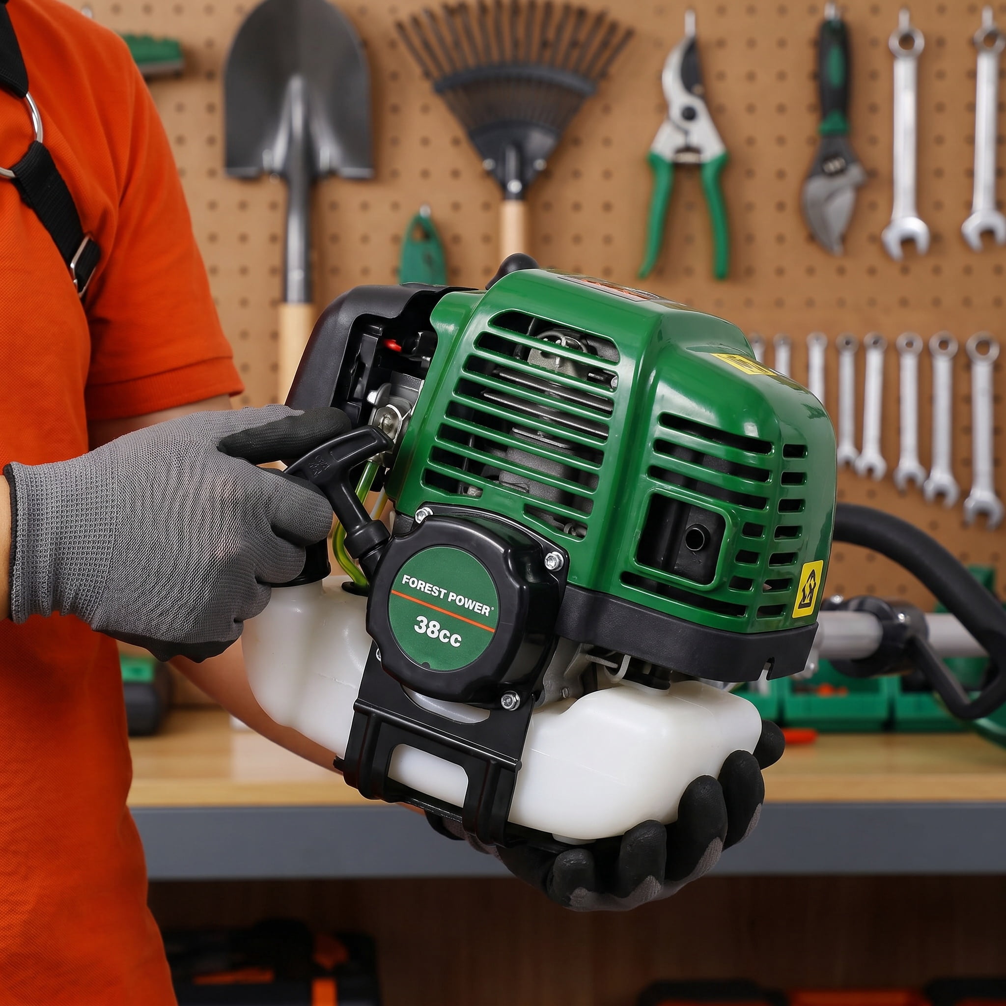 38CC 4 Stroke 4 in 1 Gas Multi Tool EPA Compliant with Pole Saw Hedge Trimmer Grass Trimmer Brush Cutter for Yard