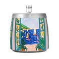 thumbnail image 7 of Yayeee Ashtray with Lid for Cigarette Smokeless Stainless Steel Home Ash Holder, Green Seaside, 7 of 7