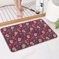 thumbnail image 4 of Purple Colorful Skull Flower Pattern Bathroom Rugs Mat,Non Slip Microfiber Bathroom Rug,Rubber Backing,Soft Bathroom Mats for Bathroom Floor,Tub and Shower,17x27in(43x68cm), 4 of 5