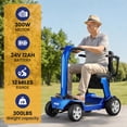thumbnail image 4 of Upgraded 4-Wheel Foldable Mobility Scooter For Seniors & Adults, 300w Electric Mobility Scooter with Lithium Battery,Heavy Duty All-Terrain Mobility Scooter for Travel Shopping Outdoor Daily Use, 4 of 6