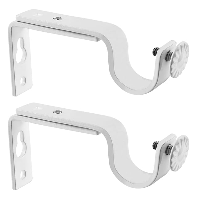 Shisuyan WINOMO 2PCS 18-22mm Adjustable Curtain Holder Curtain Drapery Rod Bracket (White)