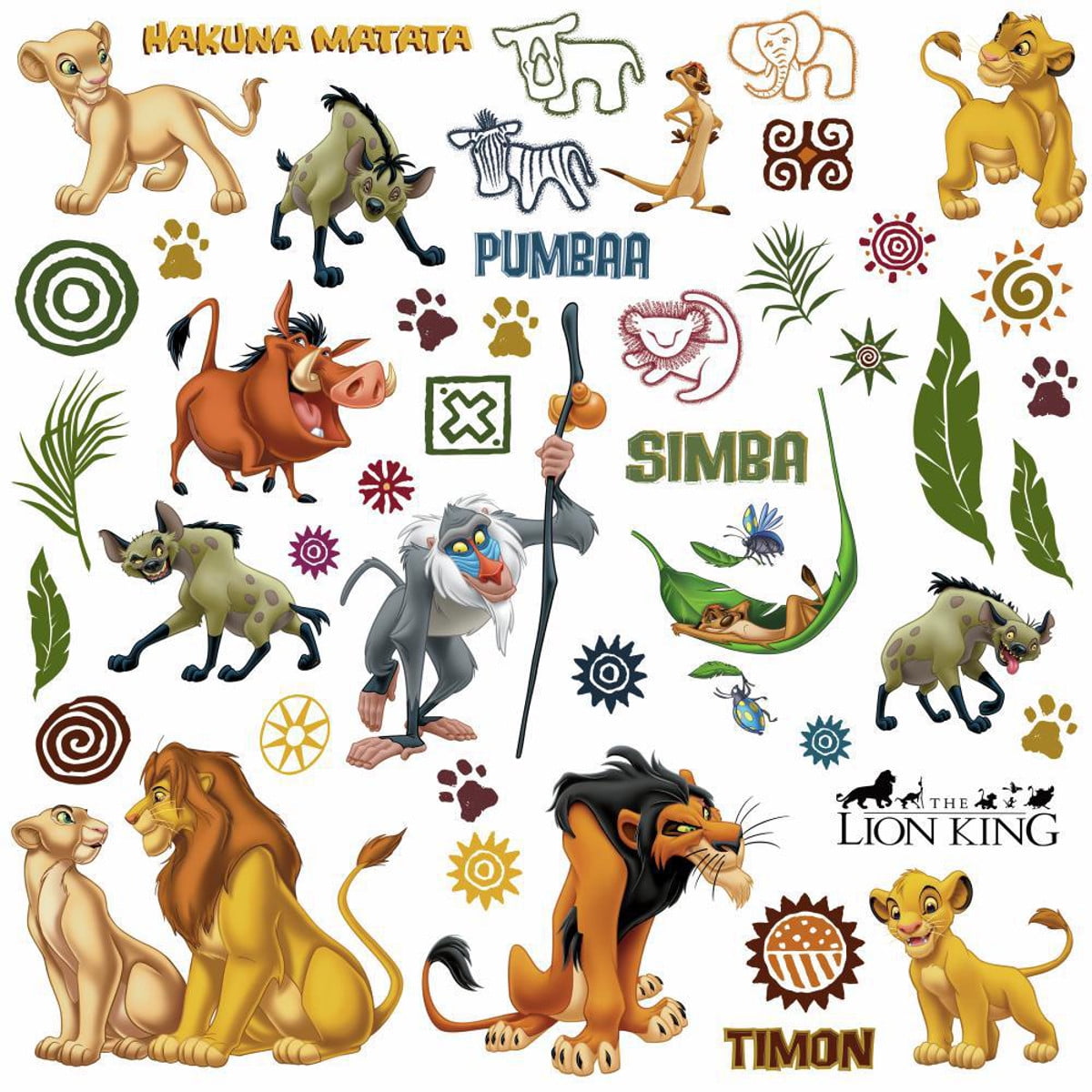 Disney LION Wall Simba Pumbaa & Stick Kids Room Decor Stickers - Walmart.com