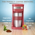 thumbnail image 4 of Mixpresso Cafetera personal de una sola porción y taza de viaje de 14 oz, cafetera pequeña por goteo y vaso, apagado automático y filtro reutilizable, cafetera roja compatible con café molido, 4 of 5