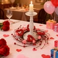 thumbnail image 4 of Decoración de la Pieza Del Centro de la Mesa de Comedor, Corazón Rojo Y Rosa Mini Corona 32cm para el Portavelas O la Pared Colgante, Decoración de la Mesa de Fiesta, 4 of 6