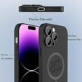 thumbnail image 3 of Magnetic Case for iPhone 14 Pro Max Phone Case for Women, Matte Luxury Soft Metallic Luster Cute Letter Love-Heart Pattern Design for iPhone 14 Pro Max 6.7'' with Camera Protector-Black, 3 of 7