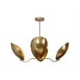 thumbnail image 6 of 4 Light Curved Shades Pendant Mid Century Modern Raw Brass Sputnik chandelier light Fixture, 6 of 6