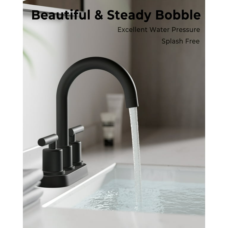 VXV Bathroom Faucet 4 Inch Centerset, 360 Rotating Matte Black photo 4
