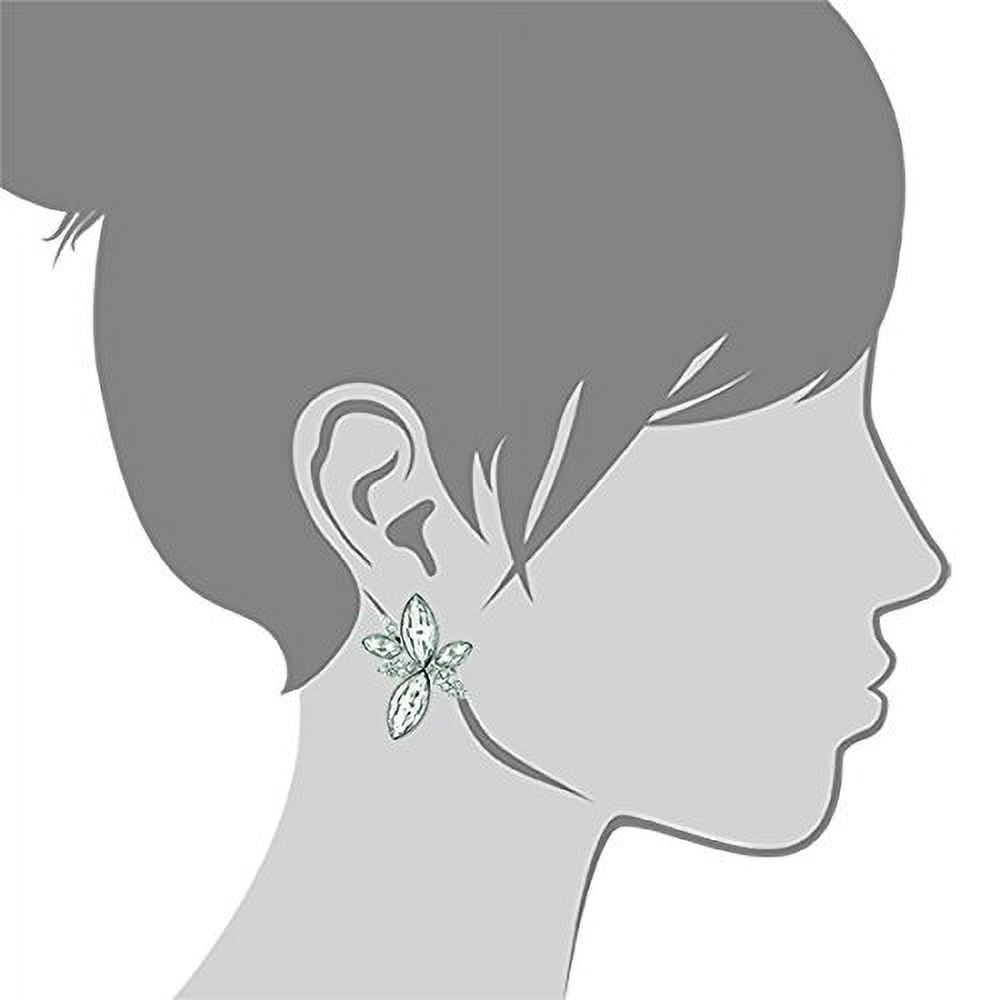 1928 Jewelry Silver-Tone Clear Crystal Statement Post Earrings