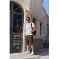 thumbnail image 4 of COOFANDY Mens Casual Shorts Cotton Elastic Waist Drawstring Shorts Lightweight Summer Beach Shorts, 4 of 9