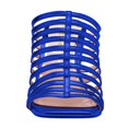 thumbnail image 4 of YDN Women Fashion Cutout Square Open Toe Mules Slip On Wedge High Heel Sandals Outdoor Dressy Office Casual Slipper Shoes Size 12 Blue, 4 of 5