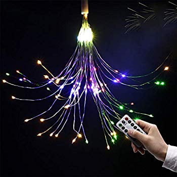 Twigs And Fairy Lights Fairy String Led Bouquet Shape Fireworks Lights, 100 LED Battery Powered Copper Wire Twinkle Micro Mini Starry Starburst Twig Light for DIY Home Tree Garden Patio Halloween Decoration -2Pack(Colorful) ()