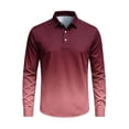 thumbnail image 5 of Bovxnpu Mens Long Sleeve Shirts Button Tee Dress Golf Shirt Gradient Button Down Shirt Casual Collared Tops, 5 of 5