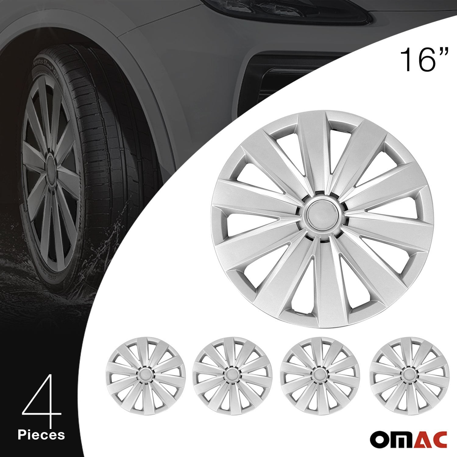 Online promotion 16" Inch Hub Cap Wheel Rim Cover Black & Black for