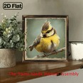 thumbnail image 5 of 2D Flat, 1pc Vintage Artificial Wood Frame Art Print - Golden Bird on Branch Wall Decor, Suitable for Christmas Country Style Design, spring Decoration Wooden Exquisite Picture Frame Sign and Plaq, 5 of 9
