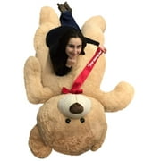 Personalized Big Plush Giant 6 Ft Teddy Bear Soft, Your Message Imprinted on Neck Ribbon Bow