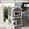 thumbnail image 6 of Gowoodhut Cat House Indoor Outdoor Feral Cat Shelter Kitty House with Escape Door, Gray, 6 of 9