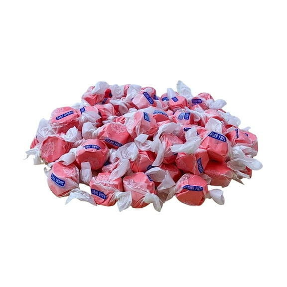 Sugar Free Strawberry Salt Water Taffy - 1lb (16oz) Bulk Bag Individually Wrapped Soft & Chewy Nut Free, Gluten Free, Diabetic & Keto Friendly Gourmet Christmas Candy For Taffy Lovers