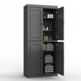 thumbnail image 5 of Palace Imports 100% Solid Wood 32" Bathroom Cabinet with Solid Doors and Adjustable Shelves, Gray, 5 of 7