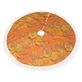 thumbnail image 2 of Christmas Tree Skirt, Cute Cantaloupe Citrus Color Christmas Tree Decorations Indoor, Tree Skirts Mat With Tassel Trim for Halloween New Year Holiday Christmas Party Decor 36 Inches, 2 of 7
