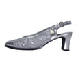 thumbnail image 3 of FUZZY Greta Women Wide Width Closed Toe Decorative Nylon Mesh Slingback SILVER 6, 3 of 6
