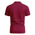 thumbnail image 4 of Blusa y camisa de manga corta con cuello vuelto para hombre, estilo informal, con bolsillos, botones, color block, cuello vuelto, versátil, de poliéster y manga corta., 4 of 6