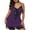 Purple, variant on Plus Size Lingerie for Women L-6XL Lace Satin Nightdress Womens Lingerie V Neck Nightwear Satin Sleepwear Lace Chemise Mini Teddy Satin Nightgown Nightdresses Slip Lingerie