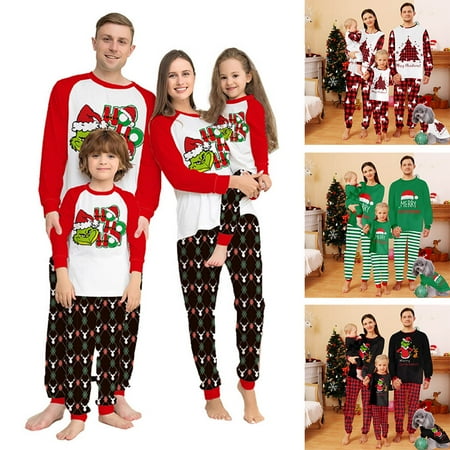 

Family Matching Christmas Pyjamas Set Pajamas PJs Set Xmas Sleepwear Nightwear for Mens Womens Boys Girls
