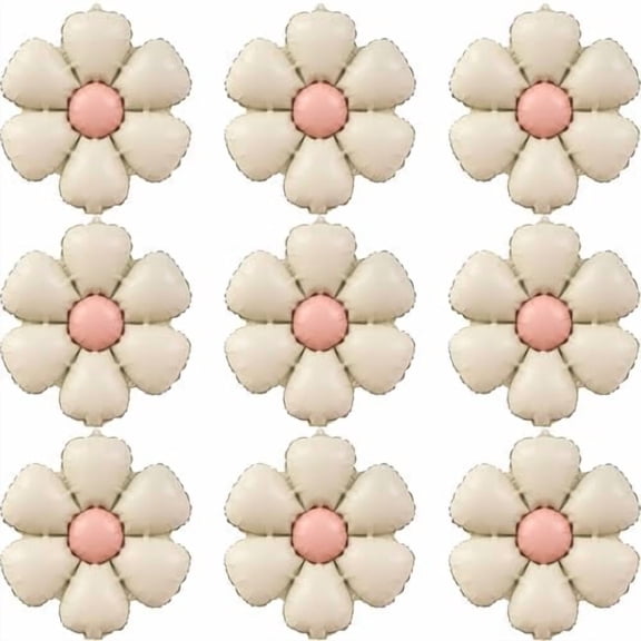 Daisy Balloons, Daisy Balloons Flower Theme Party Supplies, Flowers Birthday Party Balloons for Birthday Baby Shower Wedding Party (cream color)