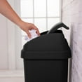 thumbnail image 4 of Sterilite 13 Gallon Swing Top Lid Wastebasket Trash Can for Kitchen, Black (16 Pack), 4 of 7