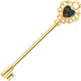 thumbnail image 1 of Industrial Piercing Barbell Heart Key Design with Opalite - 316L Surgical Steel, 1 of 1