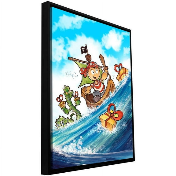 ArtWall Luis Peres "Kid Pirate" Floater Framed Gallery-Wrapped Canvas