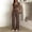 Style1-Coffee womens outfits, variant on Maqroz Casual Outfits for Women Solid Loose Short Sleeve Square Neck Top with Pockets and Pants Set Casual Beach Vacation Travel 2026 Coffee XL