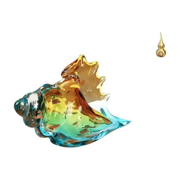 Figura De Calabaza De Caracol De Vidrio Y Latón, Animal Marino, Decoración Artística Feng Shui, Estatua Artesanal, Adorno Para El Hogar, La Oficina, La Entrada, La Habitación, La Mesita De