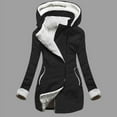 thumbnail image 2 of jsaierl Women Winter Warm Plus Fleece Casual Fashion Style Zipper Cardigan Hooded Ladies Jacket, 2 of 5