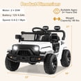 thumbnail image 3 of Costway 12V Kids Ride on Truck Car Battery Powered Electric Vehicle with Remote Control White, 3 of 10