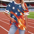 thumbnail image 3 of Xdegoge American Flag Paint Splatter Graphic T Shirt for Women Short Sleeve Striped Crewneck Casual Loose Independence Day Patriotic Event Summer Vacation Shirts Tops, 3 of 6
