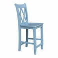 thumbnail image 5 of International Concepts Solid Wood Double "X" Back Counter height Stool in Smoked Blue - 24" Height, 5 of 10