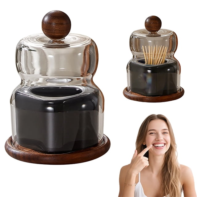 Klonfd Toothpick Holder And Organizer Dispenser For Kitchen Countertop And Bathroom Storage