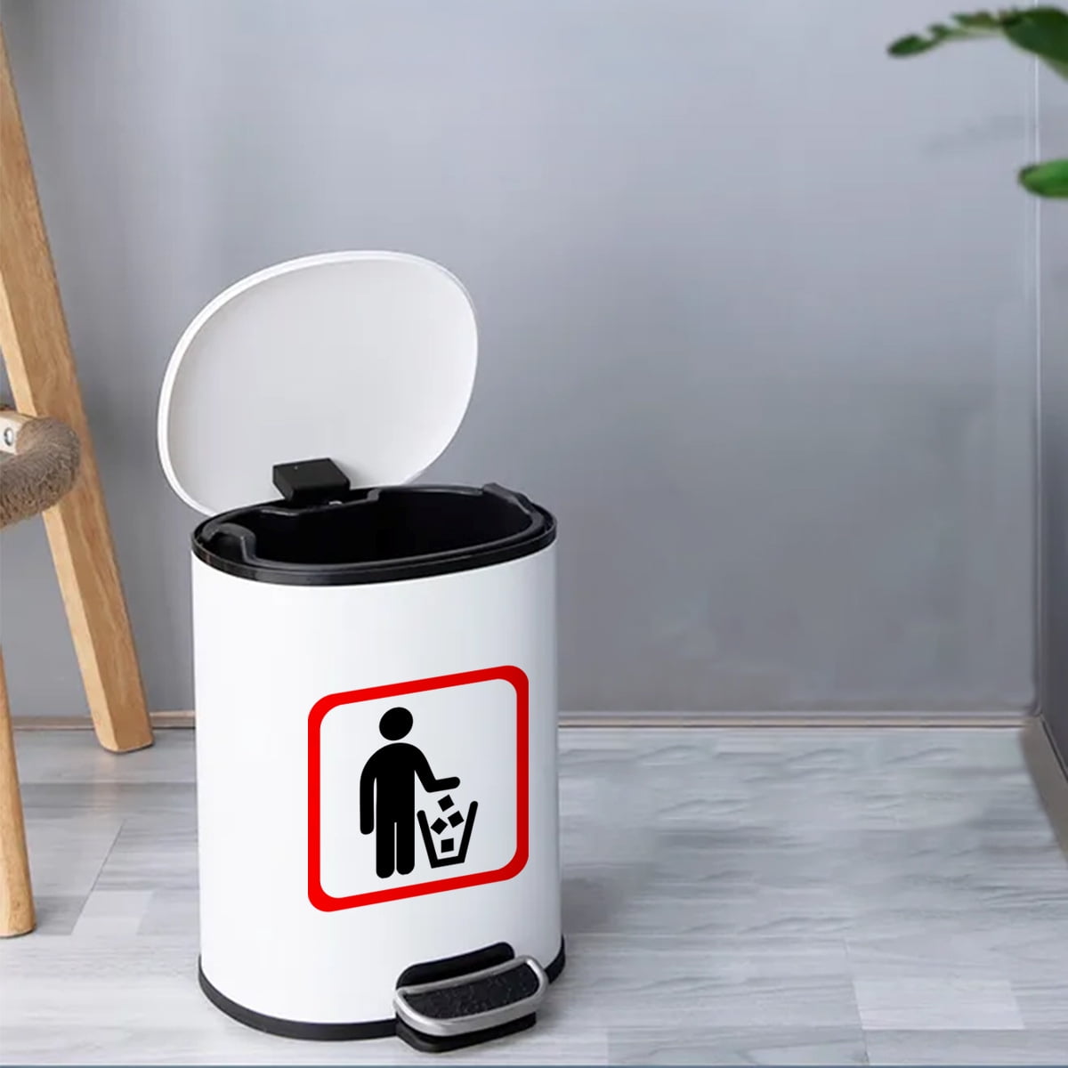 3Pcs Yard Waste Sticker Trash Can Sign Sticker Trash Can Warning Sign